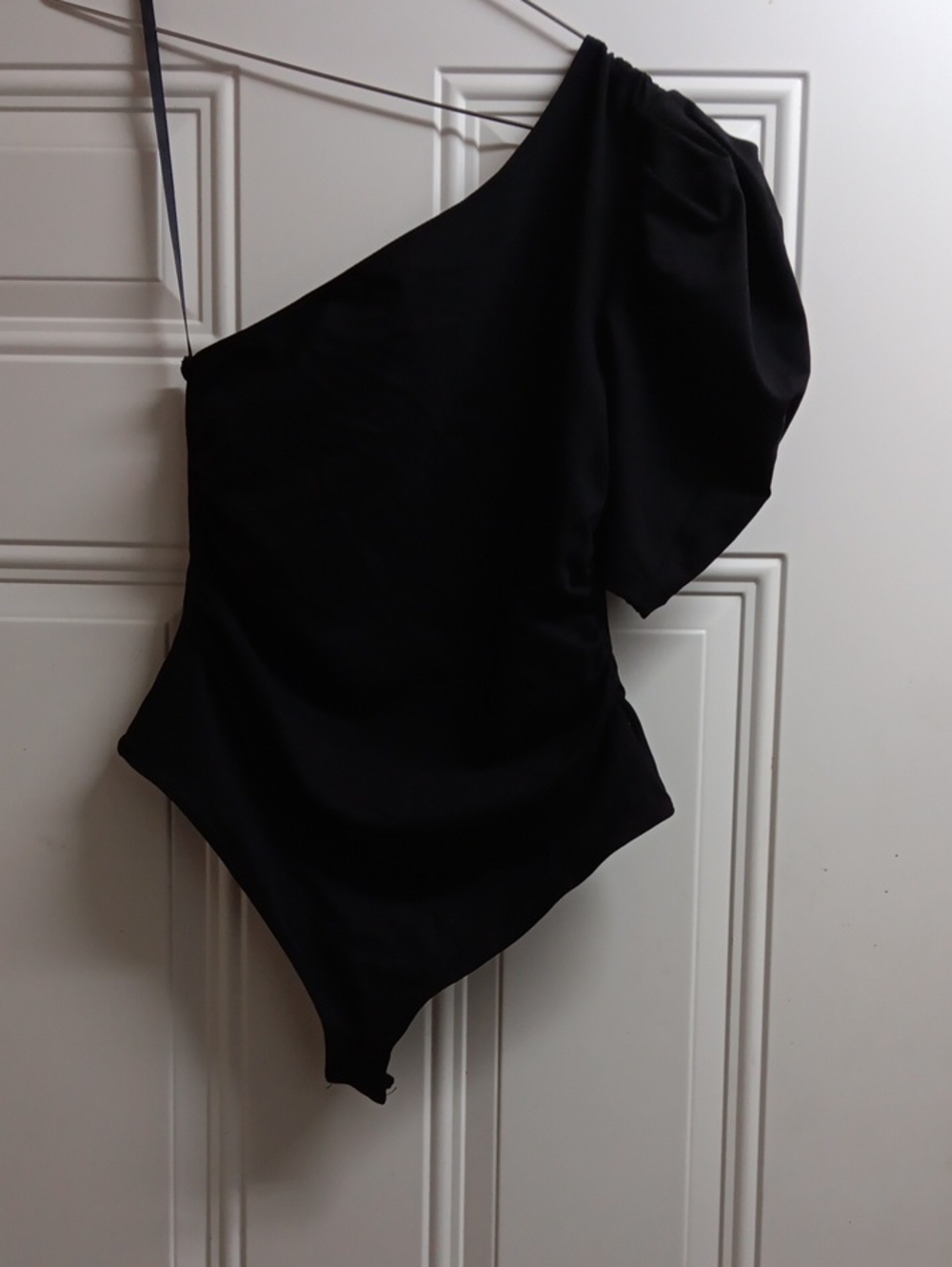 Free People Somethin' Bout You One Shoulder Bodysuit in black